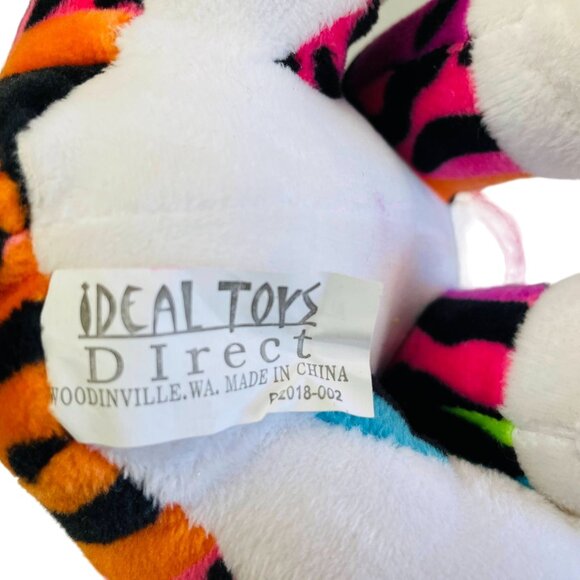 Ideal Toys Direct Rainbow Zebra Plush Stuffed Animal Polyester Fibers Ages 3 and - Picture 6 of 8